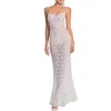 Retroféte Womens Lace Beaded Maxi Dress In White