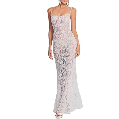 Retroféte Womens Lace Beaded Maxi Dress In White