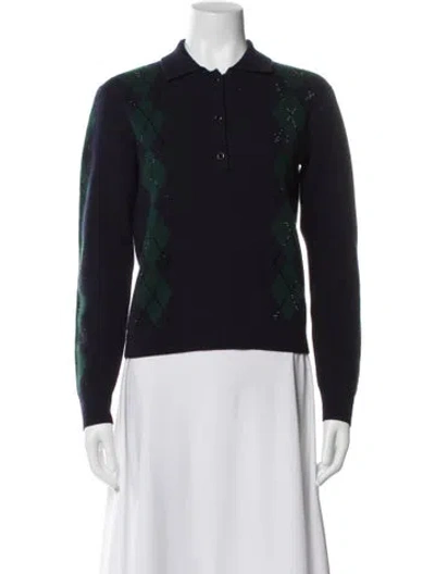 Pre-owned Retroféte Wool Crew Neck Sweater In Blue