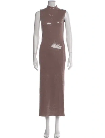 Pre-owned Retroféte Wool Long Dress In Purple