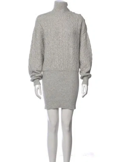 Pre-owned Retroféte Wool Mini Dress In Gray
