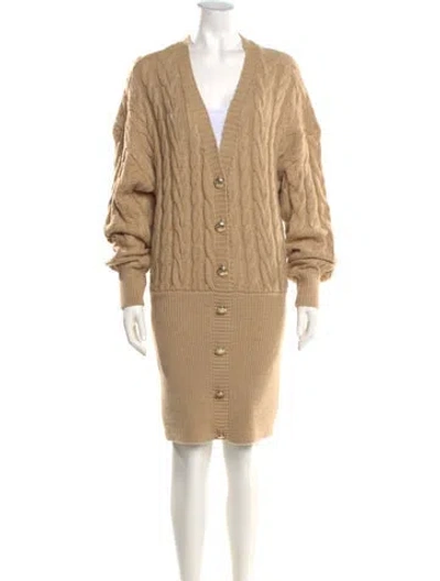 Pre-owned Retroféte Wool Mini Dress In Neutral