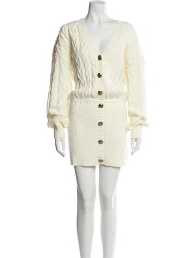 Pre-owned Retroféte Wool Mini Dress W/ Tags In Neutral
