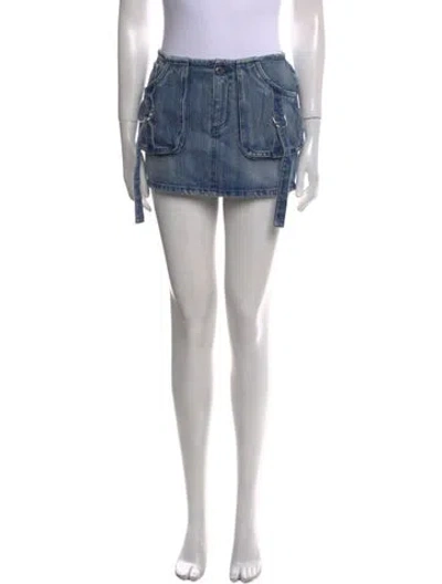 Pre-owned Retroféte Wool Mini Skirt In Blue