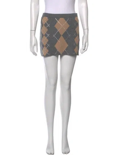 Pre-owned Retroféte Wool Mini Skirt W/ Tags In Neutrals