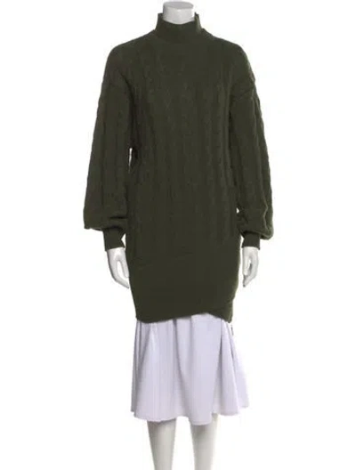 Pre-owned Retroféte Wool Mock Neck Sweater In Green