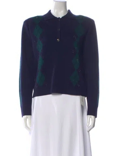 Pre-owned Retroféte Wool Patterned Sweater W/ Tags In Blue
