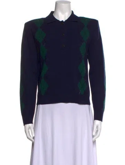 Pre-owned Retroféte Wool Patterned Sweater W/ Tags In Blue