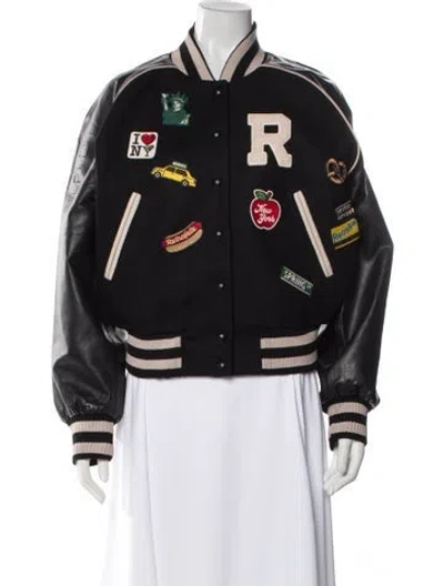 Pre-owned Retroféte Wool Printed Bomber Jacket W/ Tags In Gray