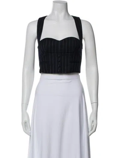 Pre-owned Retroféte Wool Striped Crop Top In Black