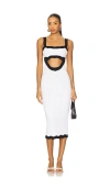 Retroféte Wynra Cut-out Ribbed Midi Dress In White
