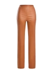 Retroféte Xena Faux-leather Coated Slim Pants In Coated Toffee
