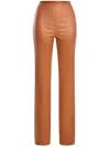 Retroféte Xena Faux-leather Coated Slim Pants In Brown