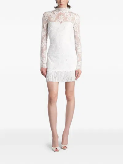 Retroféte Xylina Fringe-trim Lace Dress In White