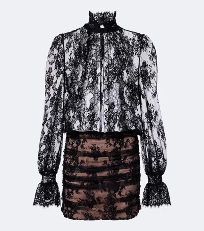Retroféte Retrofête Ysolde Sheer Lace Minidress In Black