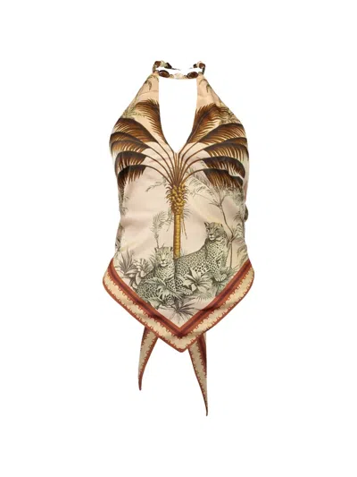 Retroféte Zaphira Palm-print Blouse In Multi