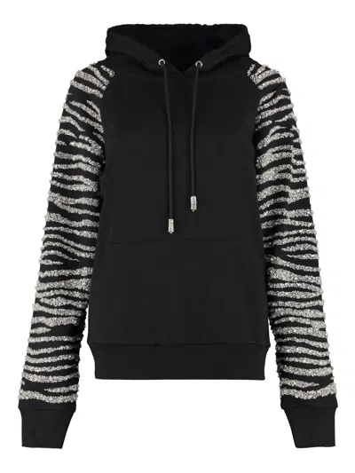 RETROFÉTE ZEBRA-STRIPED EMBELLISHED HOODIE