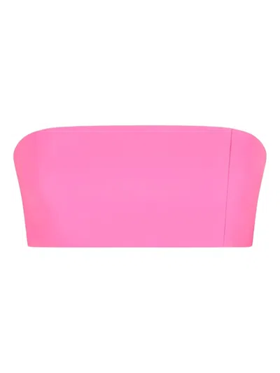 Retroféte Zip-up Tube Top In Pink
