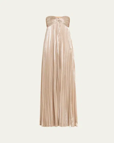 Retroféte Zoa Strapless Lamé Twisted-bodice Gown In Multi