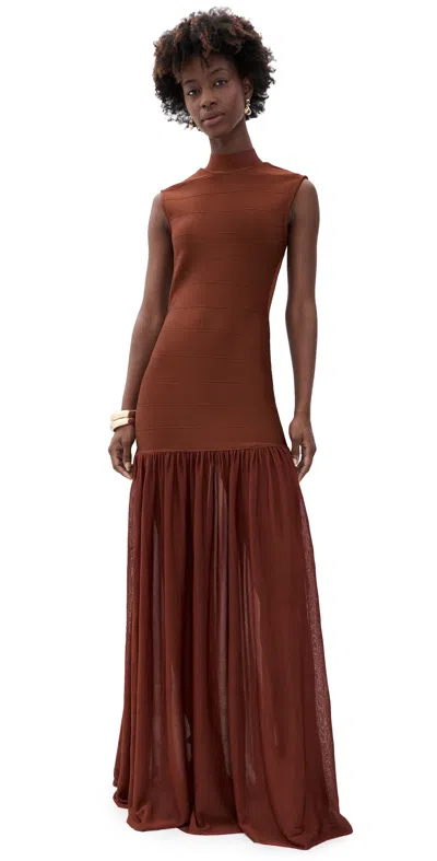 Retroféte Zosima Knit Dress Cigar In Brown