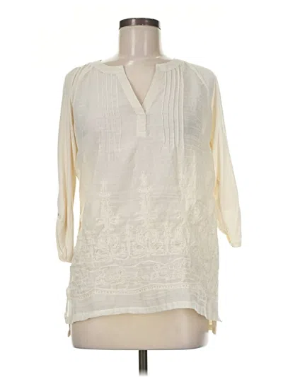 Pre-owned Retrology 3/4 Sleeve Blouse In Ivory