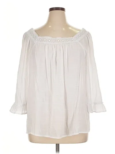 Pre-owned Retrology 3/4 Sleeve Blouse In White