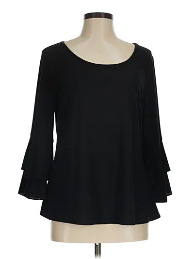 Pre-owned Retrology 3/4 Sleeve Top Black Boatneck Tops