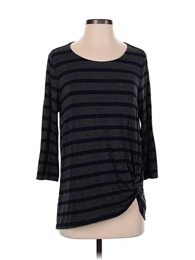Pre-owned Retrology 3/4 Sleeve Top Black Boatneck Tops