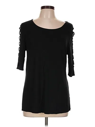 Pre-owned Retrology 3/4 Sleeve Top Black Boatneck Tops