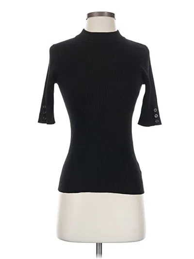 Pre-owned Retrology 3/4 Sleeve Top Black Turtleneck Tops