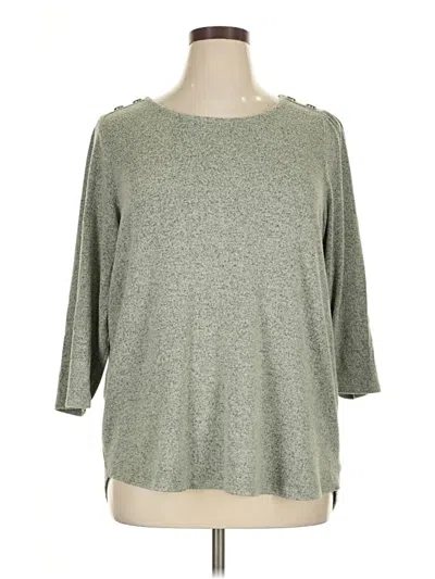 Pre-owned Retrology 3/4 Sleeve Top Green Boatneck Tops