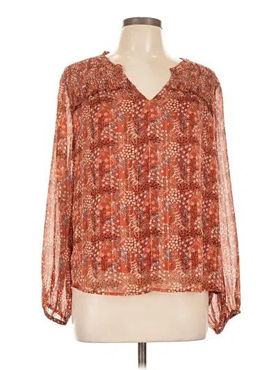 Pre-owned Retrology Long Sleeve Blouse In Orange