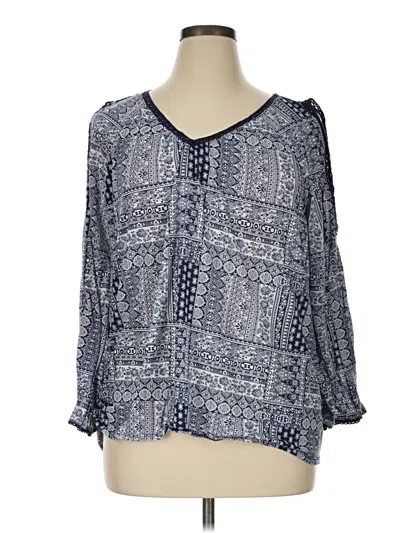 Pre-owned Retrology Long Sleeve Henley Shirt In Blue