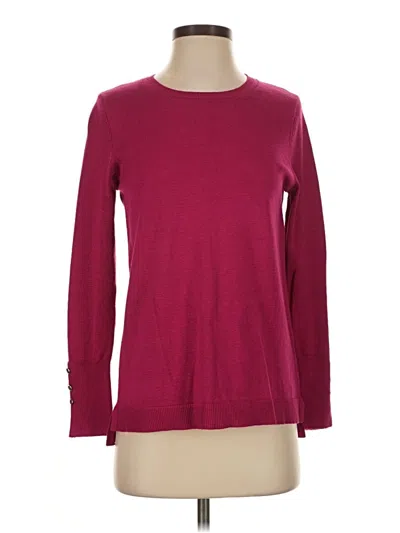 Pre-owned Retrology Long Sleeve Top Burgundy Crew Neck Tops