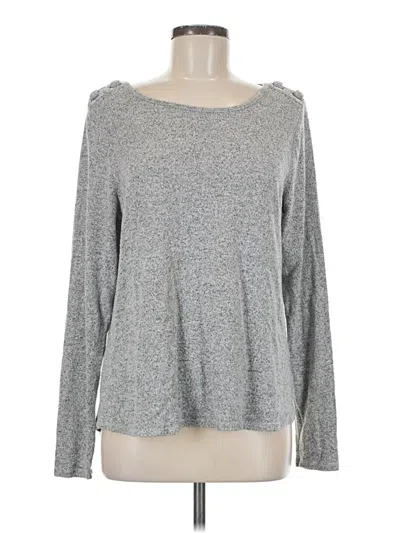 Pre-owned Retrology Long Sleeve Top Gray Boatneck Tops