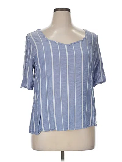 Pre-owned Retrology Short Sleeve Blouse In Blue