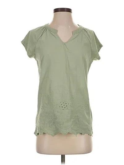 Pre-owned Retrology Short Sleeve Blouse In Green