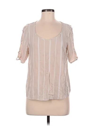 Pre-owned Retrology Short Sleeve Blouse In Tan