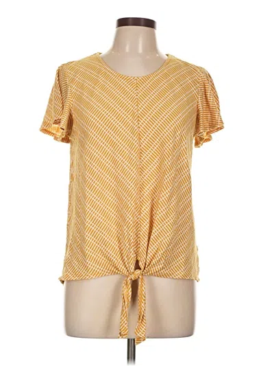 Pre-owned Retrology Short Sleeve Blouse In Yellow