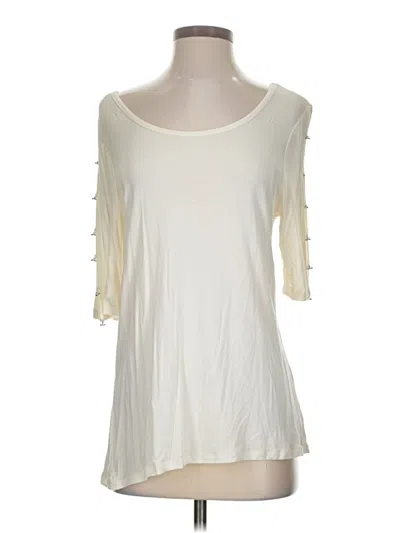 Pre-owned Retrology Short Sleeve Top Ivory Cold Shoulder Neckline Tops