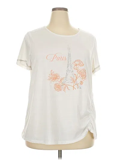 Pre-owned Retrology Short Sleeve Top Ivory Sweetheart Neckline Tops In White