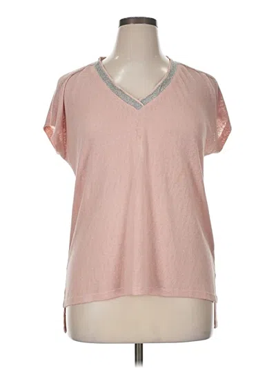 Pre-owned Retrology Short Sleeve Top Pink V-neck Tops