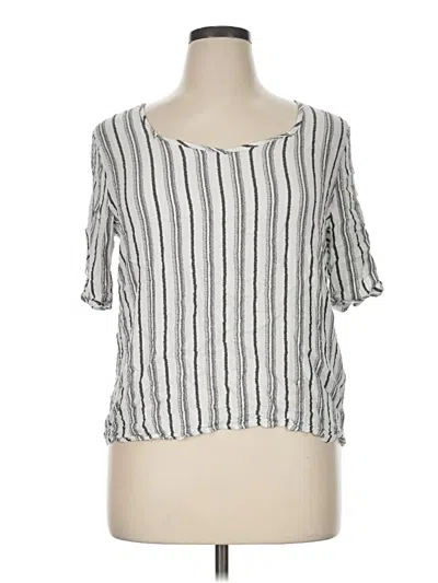 Pre-owned Retrology Short Sleeve Top Silver Square Neckline Tops