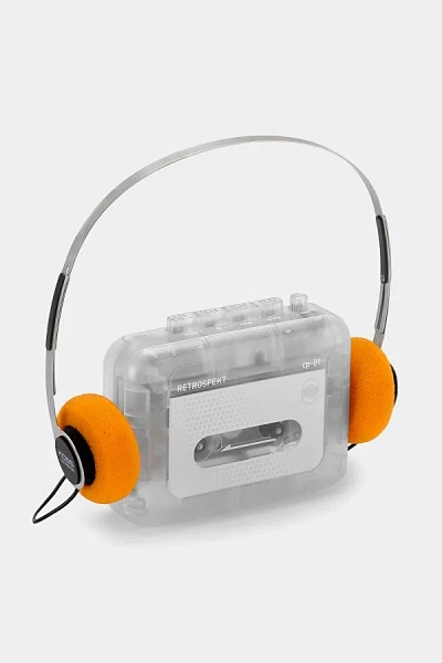 Retrospekt Cp-81 Portable Cassette Player And Headphones Set In Clear At Urban Outfitters In Transparent
