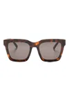 Retrosuperfuture Square Tortoiseshell Sunglasses Tinted Lenses In Brown