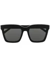 Retrosuperfuture Aalto Square Frame Sunglasses With Gold Detailing In Brown