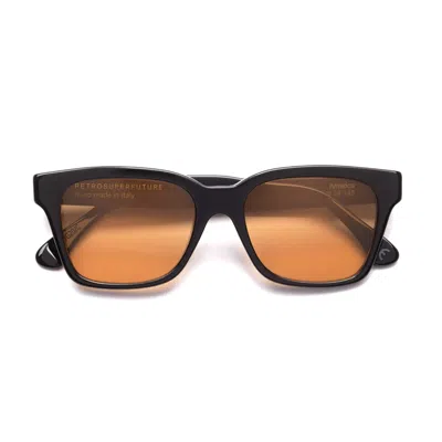 Retrosuperfuture America Refined Black Sunglasses In Brown