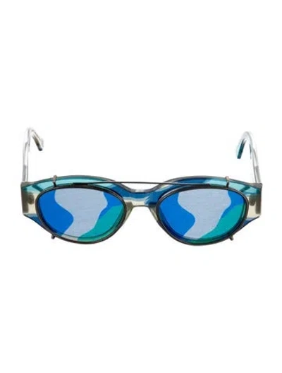 Pre-owned Retrosuperfuture Aviator Mirrored Sunglasses In Blue