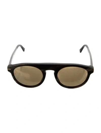 Pre-owned Retrosuperfuture Aviator Mirrored Sunglasses In Brown