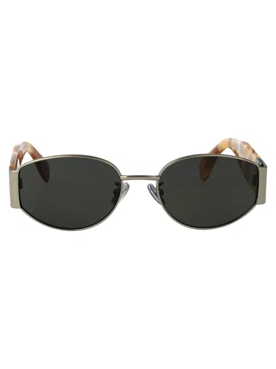 Retrosuperfuture Beige Combined Sunglasses In Green